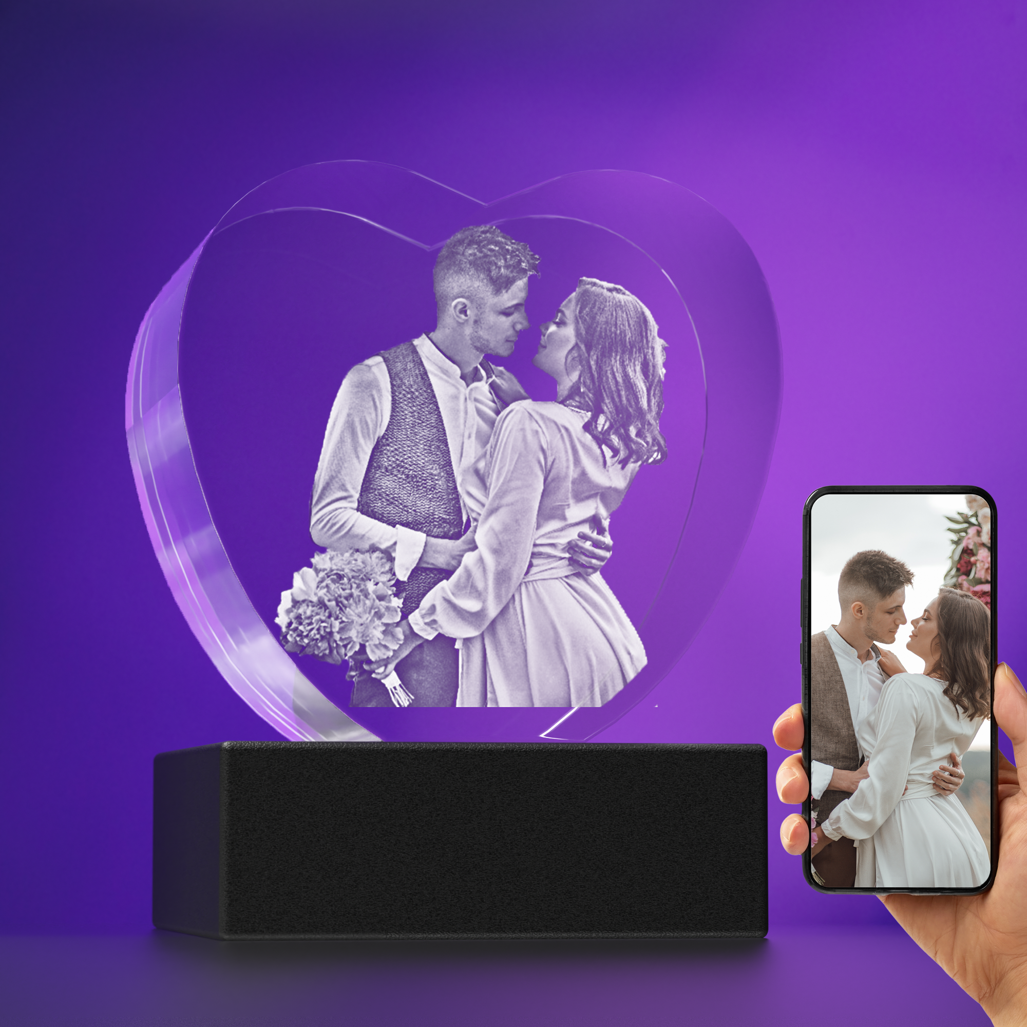 Heart 3D Photo Crystal