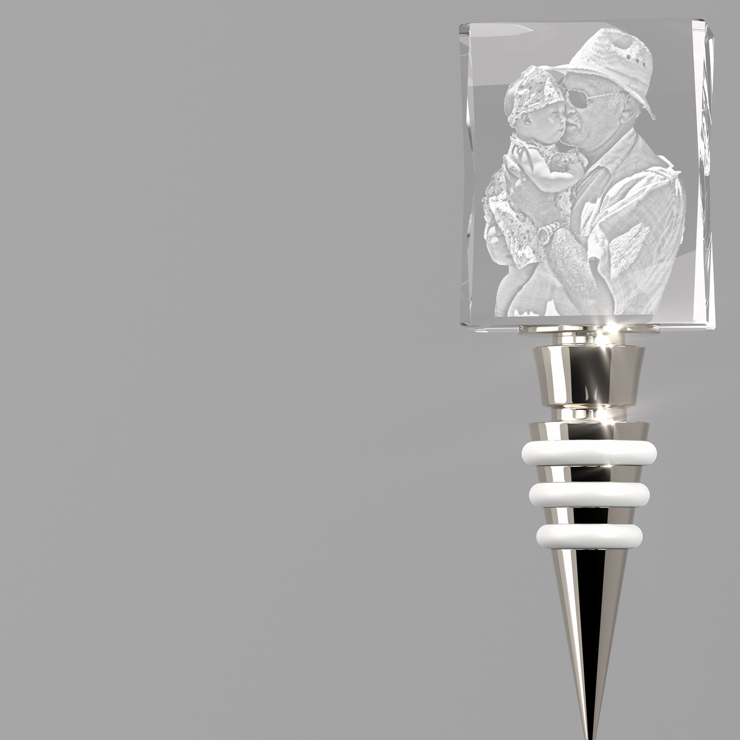 Wine Stopper 3D Rectangle Crystal