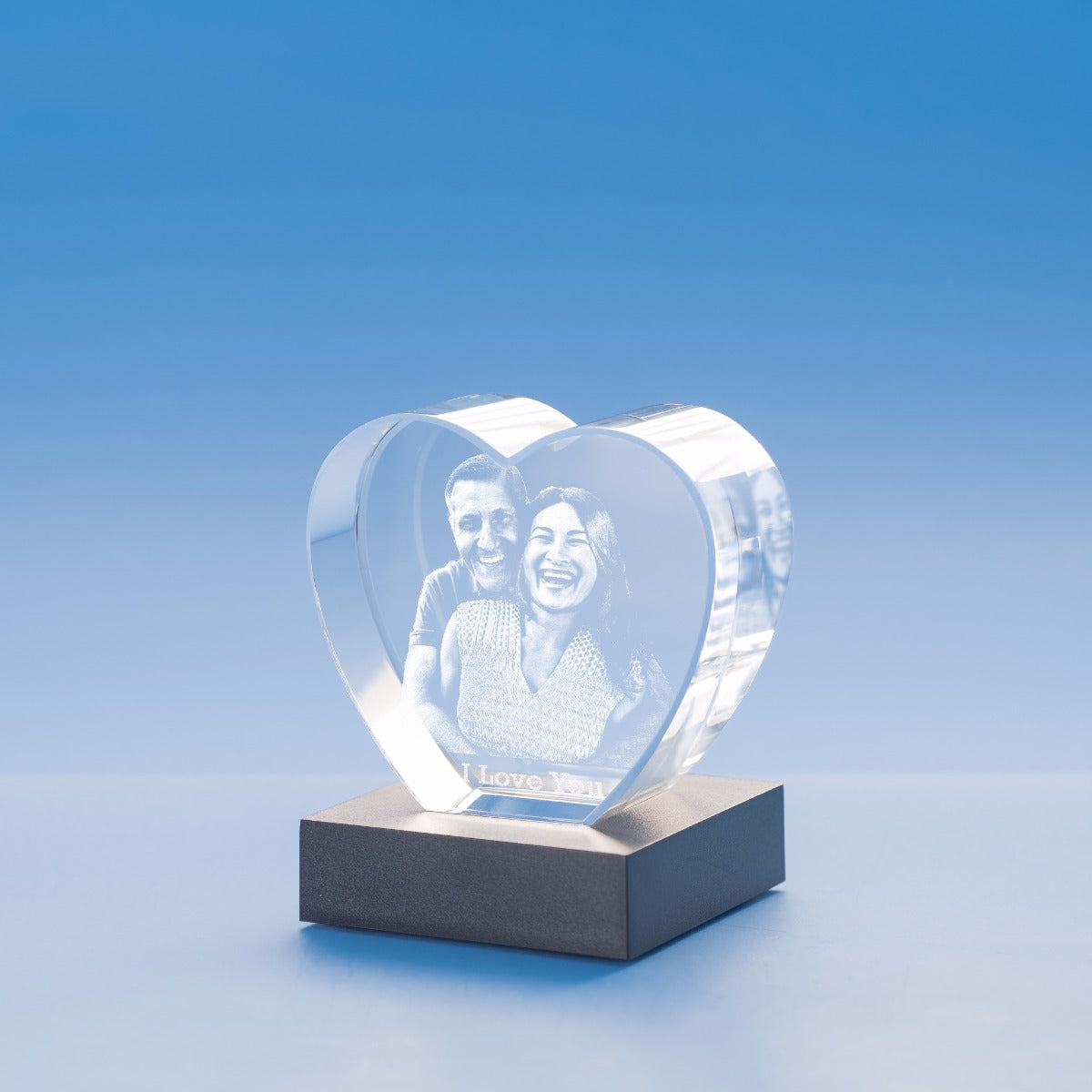 Heart Crystal, 3D Engraved