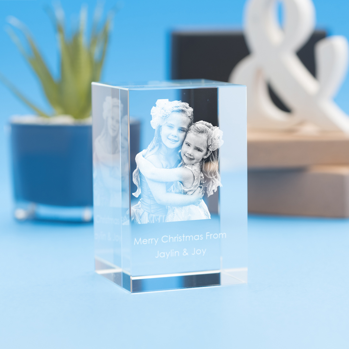 Pet Memorial 3D Photo Tower Crystal Keepsake