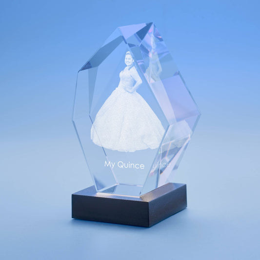 Birthday Prestige Crystal, 3D Engraved