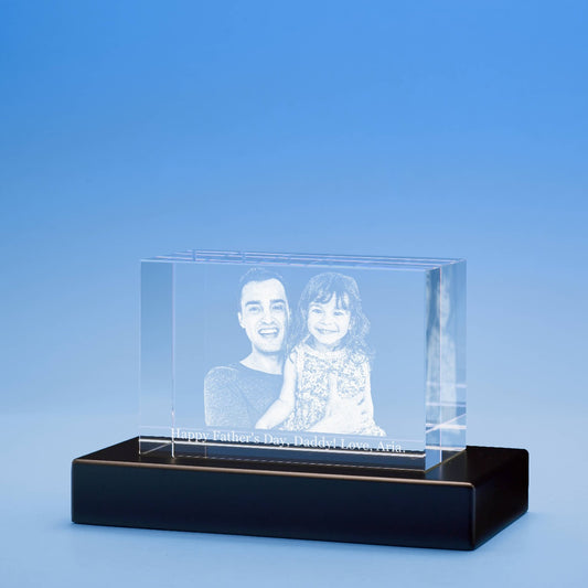 Father's Day Brick Crystal, 3D Engraved