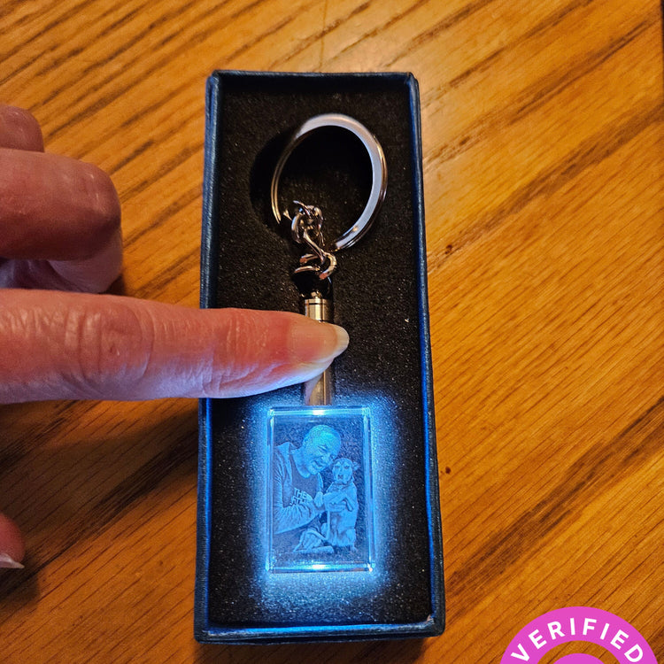 Keychain Rectangle Crystal with LED Light