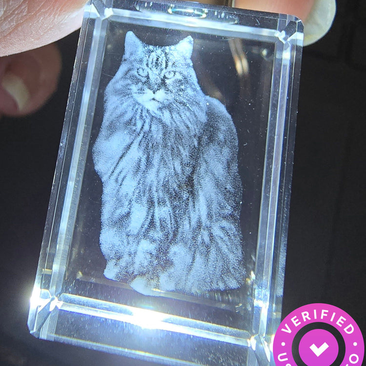 Keychain Rectangle Crystal with LED Light
