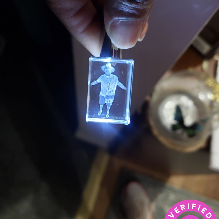 Keychain Rectangle Crystal with LED Light