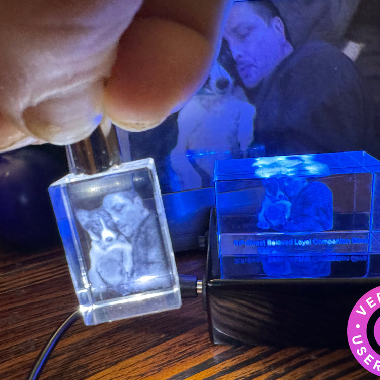 Keychain Rectangle Crystal with LED Light