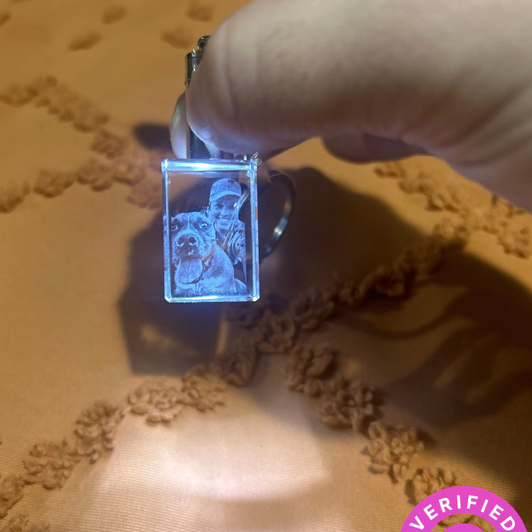 Keychain Rectangle Crystal with LED Light