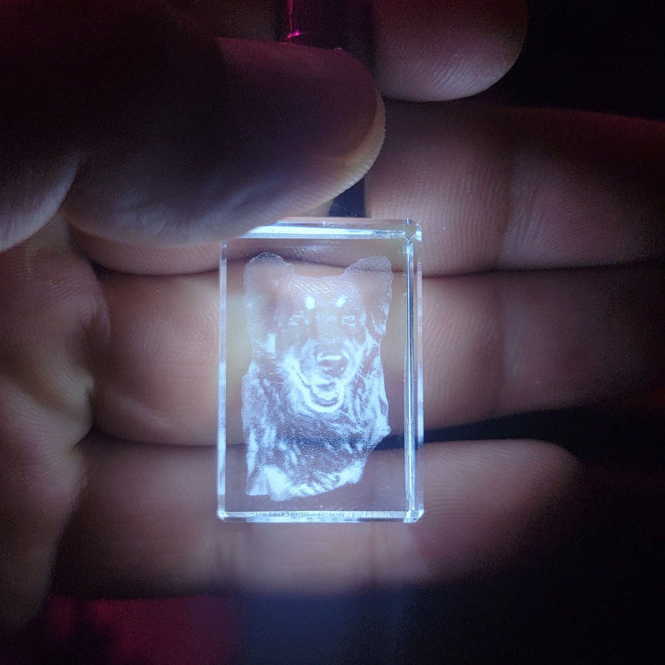 Keychain Rectangle Crystal with LED Light