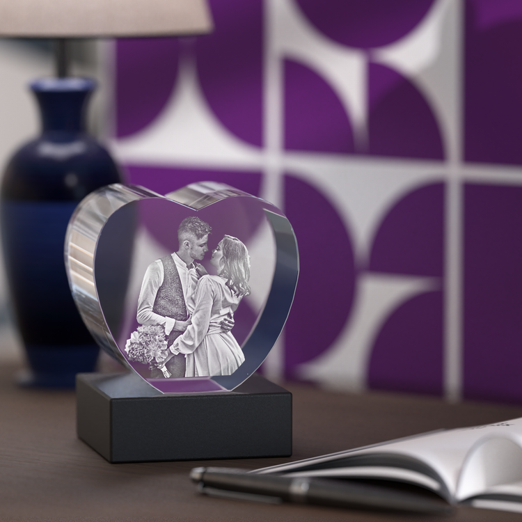 Heart 3D Photo Crystal