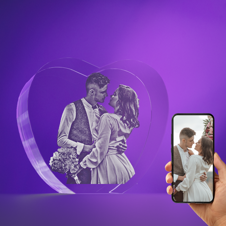 Heart 3D Photo Crystal