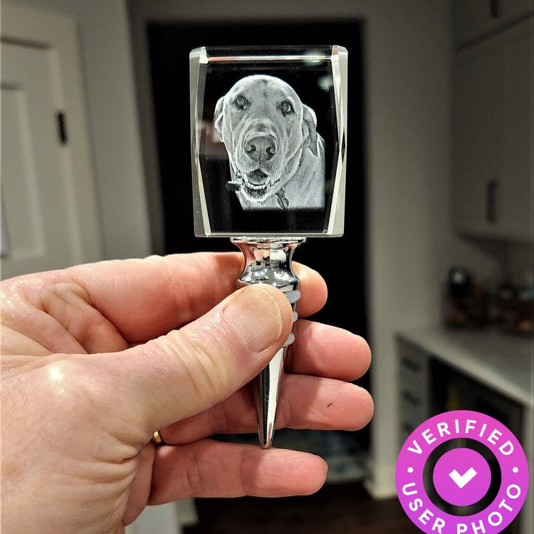 Wine Stopper 3D Rectangle Crystal