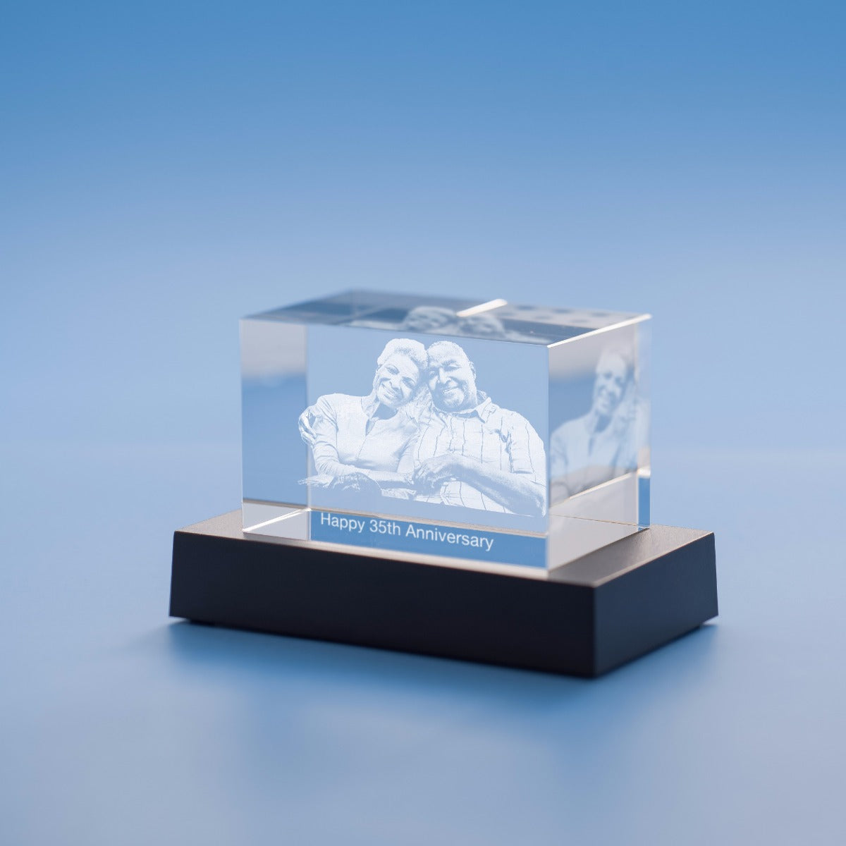 Anniversary Brick Crystal, 3D Engraved