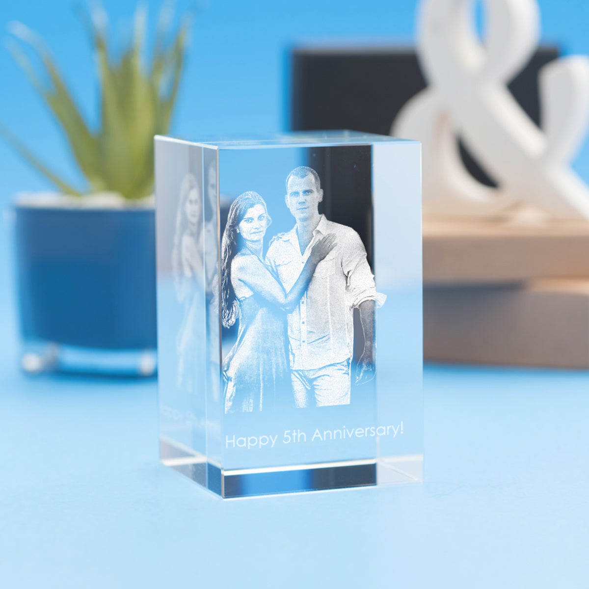 Anniversary Tower Crystal, 3D Engraved