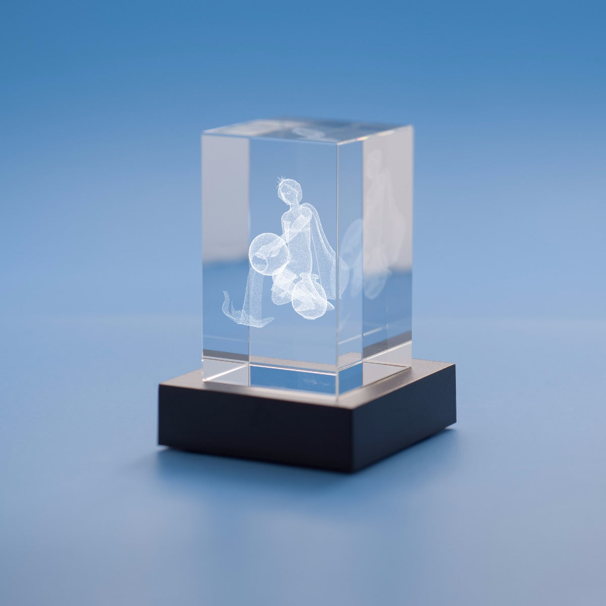 Aquarius Zodiac Sign Tower Crystal, 3D Engraved