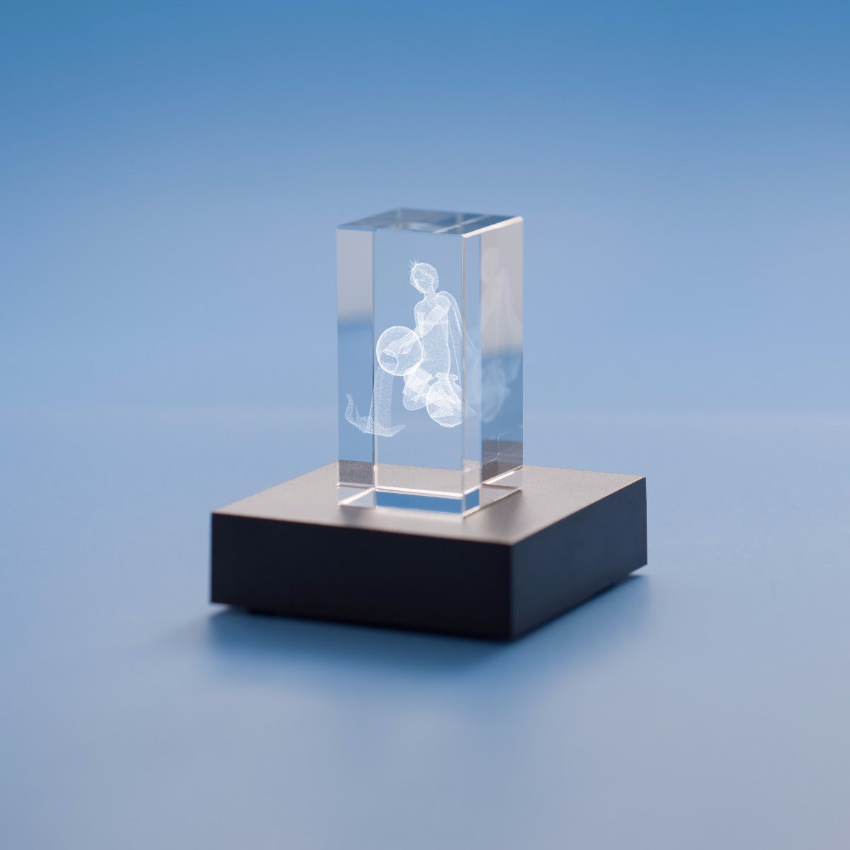 Aquarius Zodiac Sign Tower Crystal, 3D Engraved
