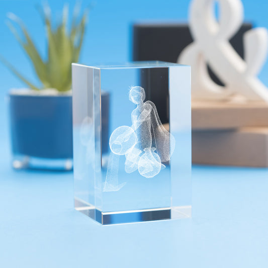 Aquarius Zodiac Sign Tower Crystal, 3D Engraved