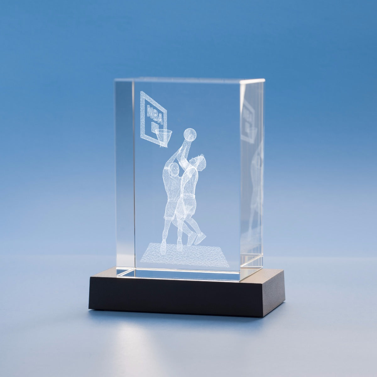 Basketball Sports Tower Crystal, 3D Engraved