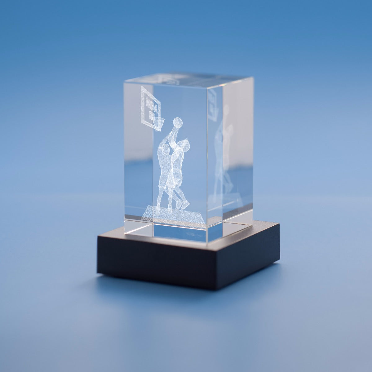 Basketball Sports Tower Crystal, 3D Engraved