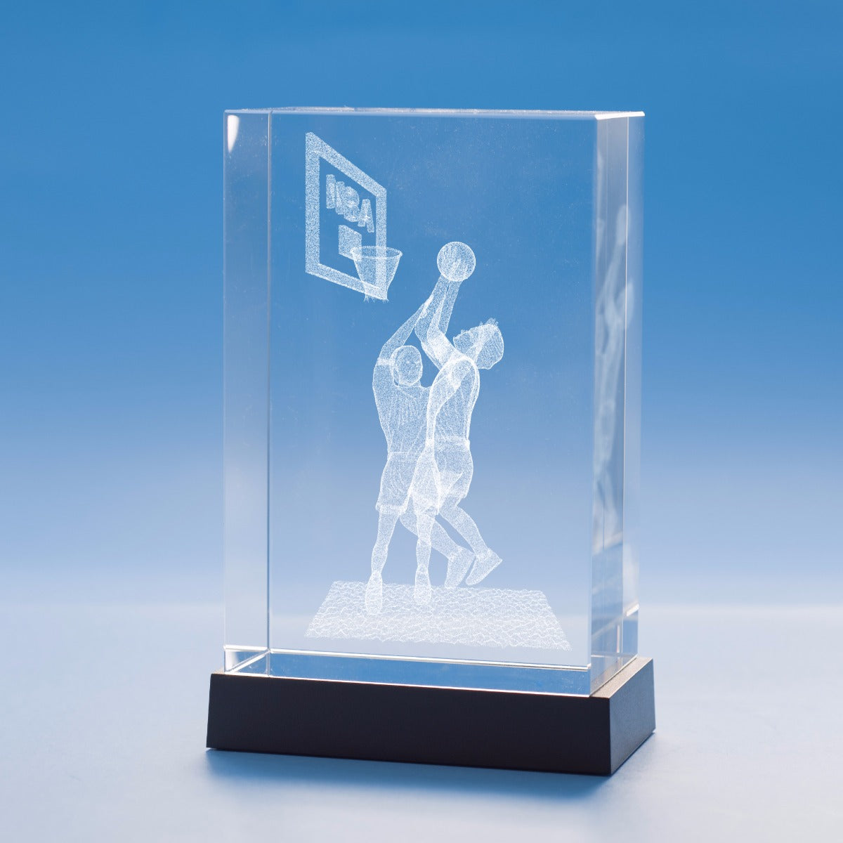 Basketball Sports Tower Crystal, 3D Engraved