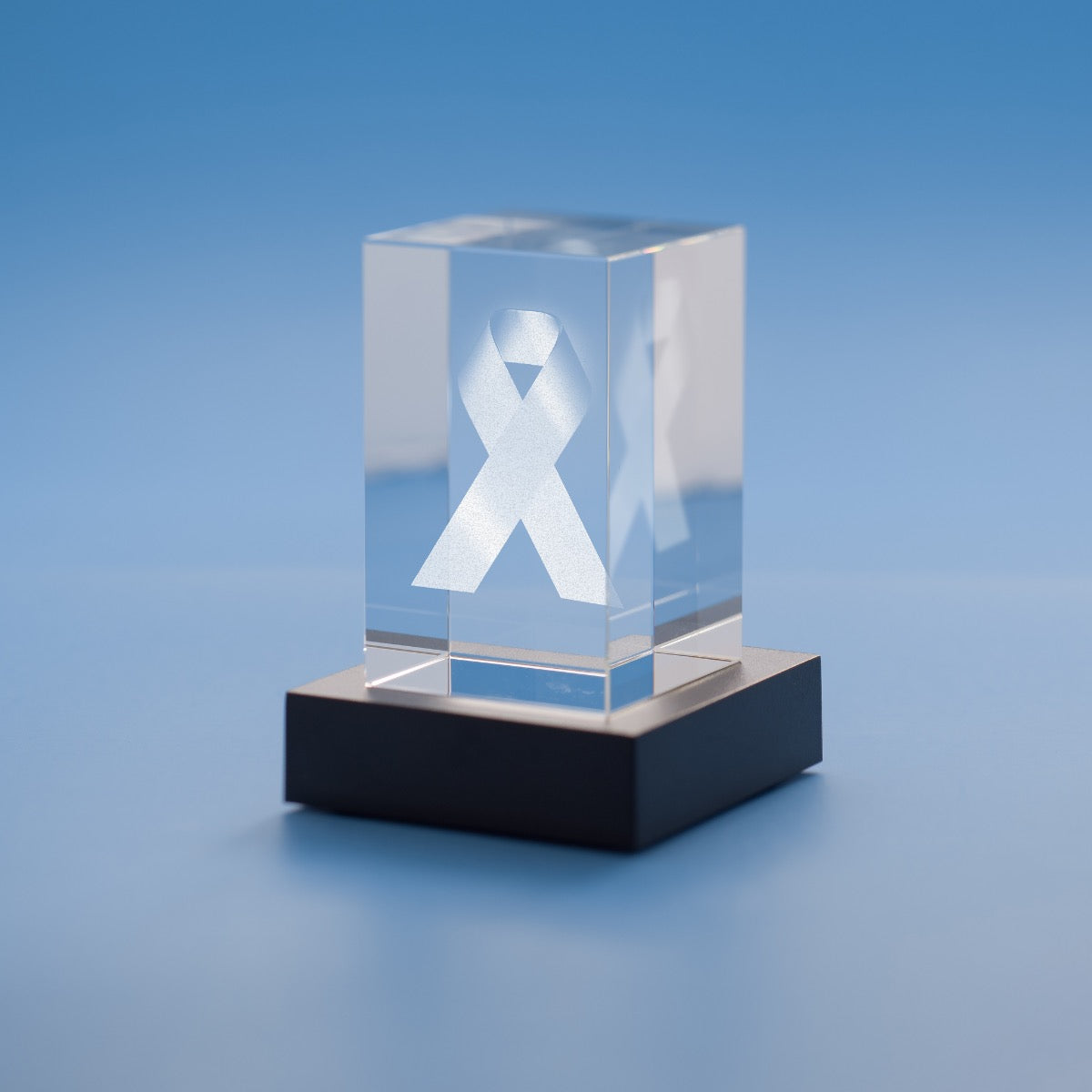 Breast Cancer Awareness Tower Crystal, 3D Engraved