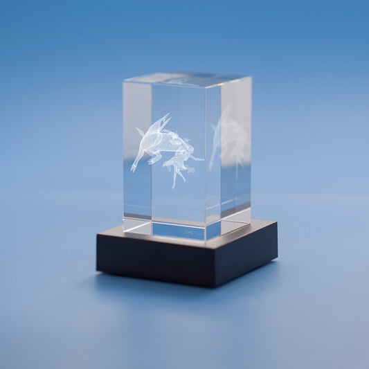 Capricorn Zodiac Sign Tower Crystal, 3D Engraved