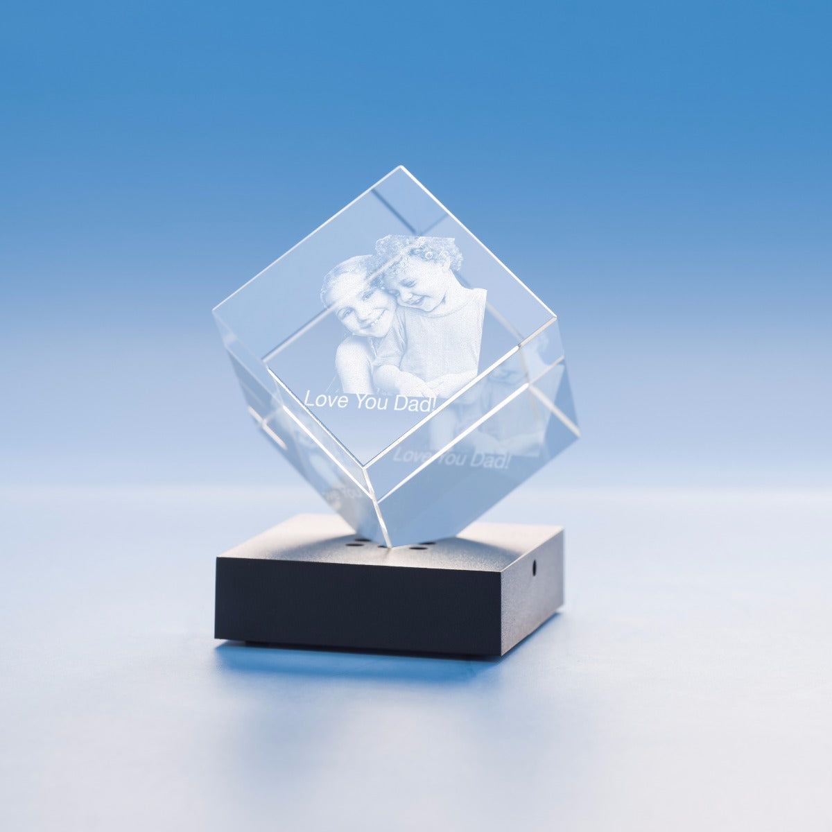 Father's Day Cube Crystal, 3D Engraved