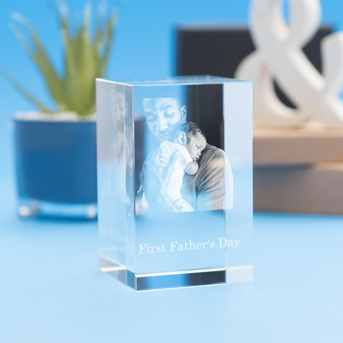 Father's Day Tower Crystal, 3D Engraved