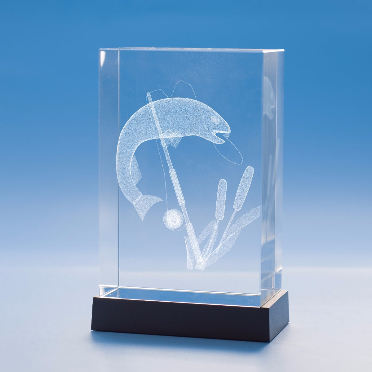 Fishing Hobbies Tower Crystal, 3D Engraved