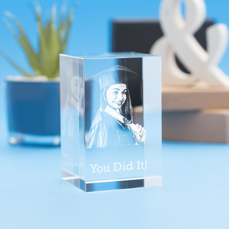Graduation Tower Crystal New, 3D Engraved