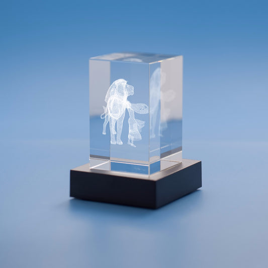 Leo Zodiac Sign Tower Crystal, 3D Engraved