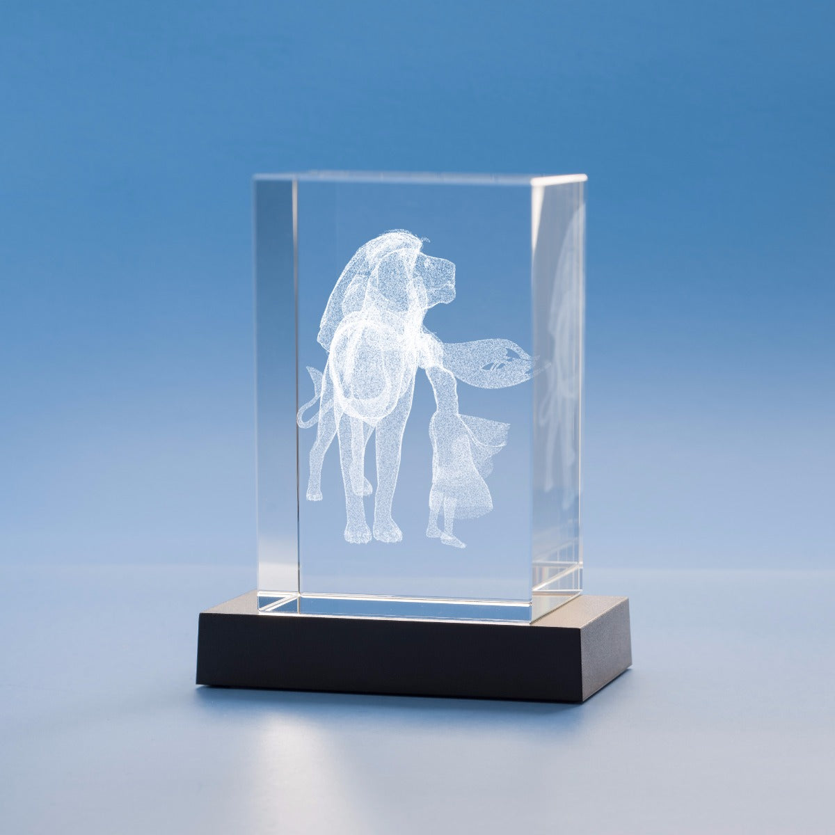 Leo Zodiac Sign Tower Crystal, 3D Engraved
