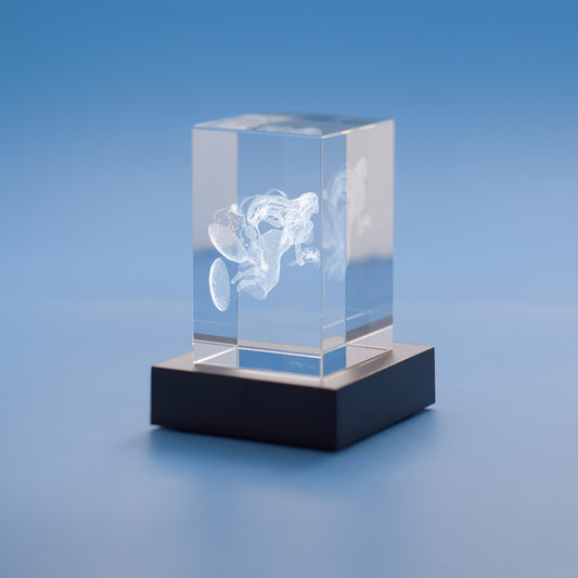 Libra Zodiac Sign Tower Crystal, 3D Engraved