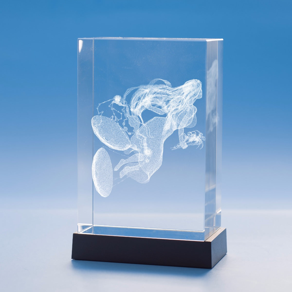 Libra Zodiac Sign Tower Crystal, 3D Engraved