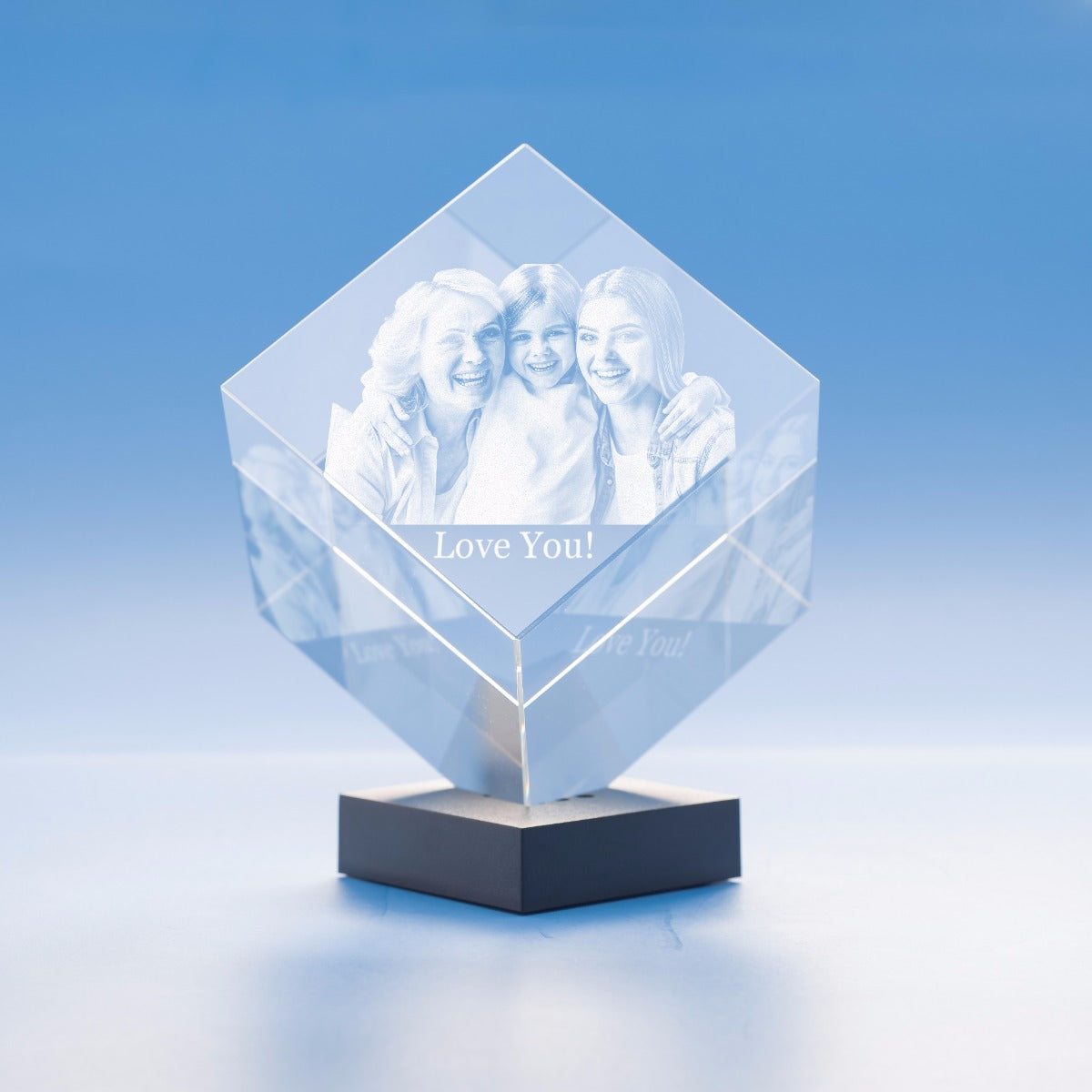 Mother's Day Cube Crystal, 3D Engraved