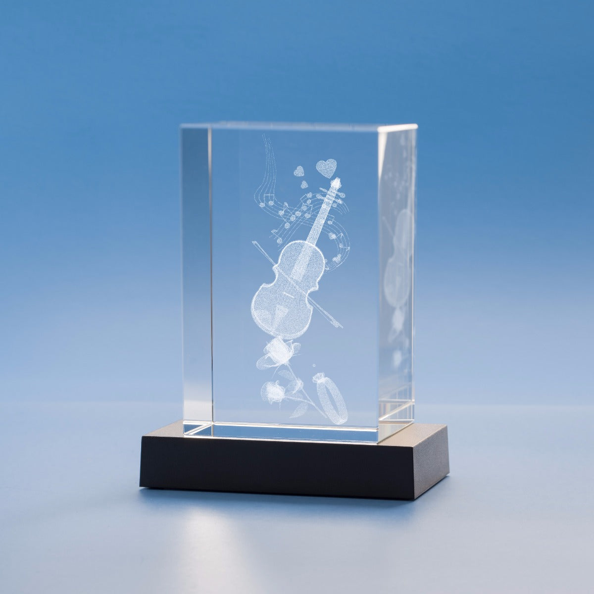 Music Hobbies Tower Crystal, 3D Engraved