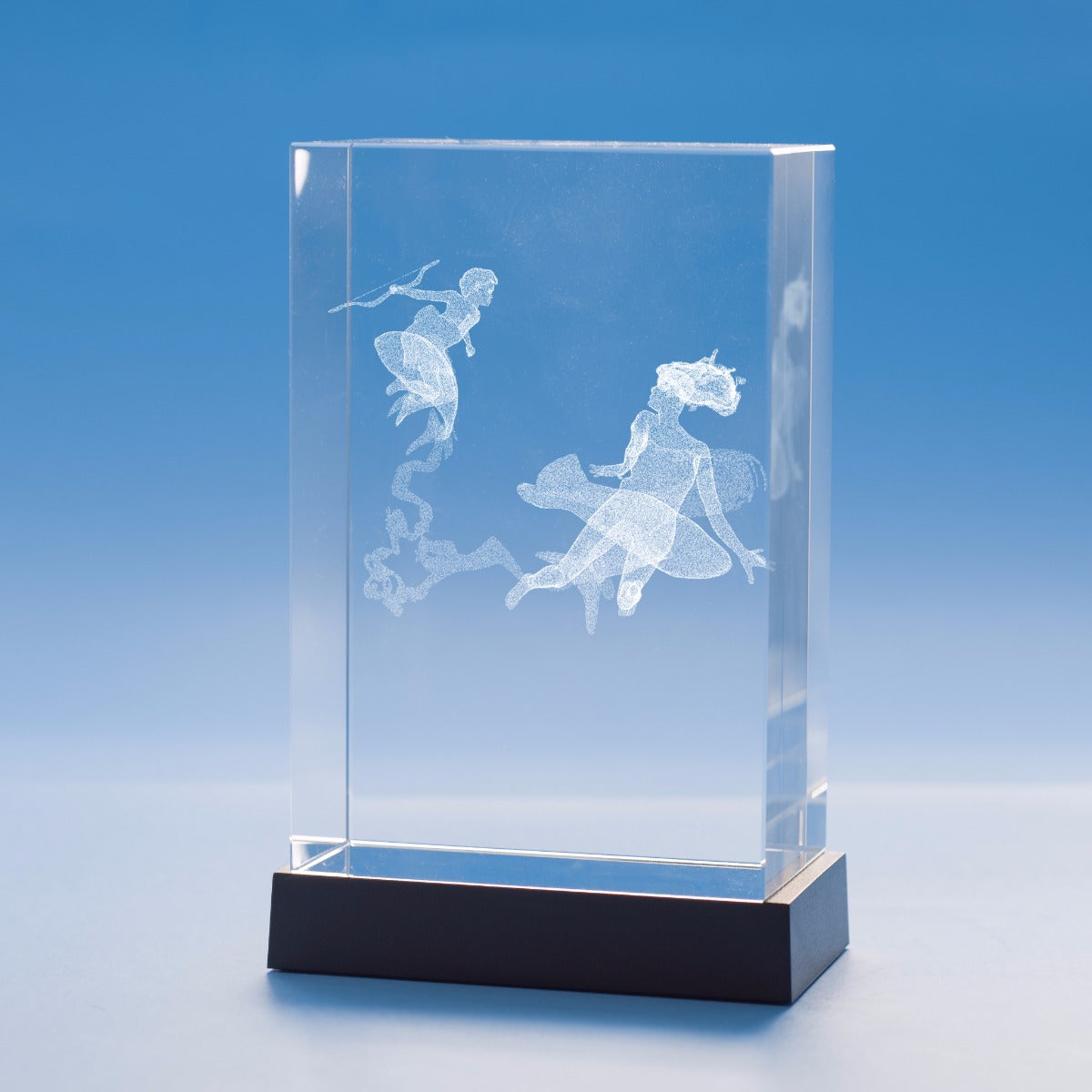 Pisces Zodiac Sign Tower Crystal, 3D Engraved
