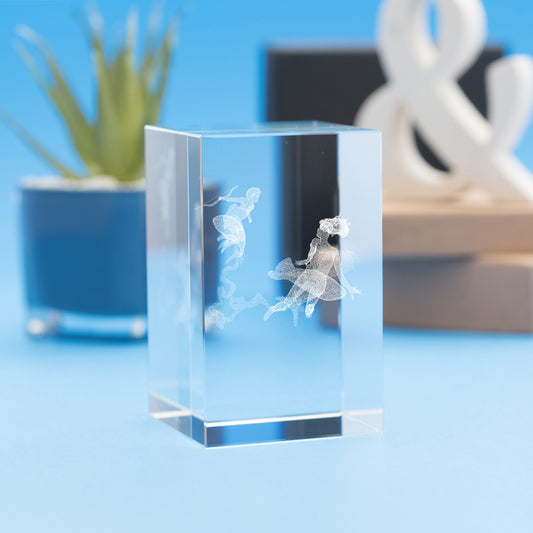 Pisces Zodiac Sign Tower Crystal, 3D Engraved
