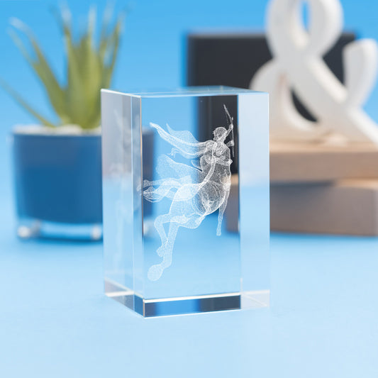 Sagittarius Zodiac Sign Tower Crystal, 3D Engraved