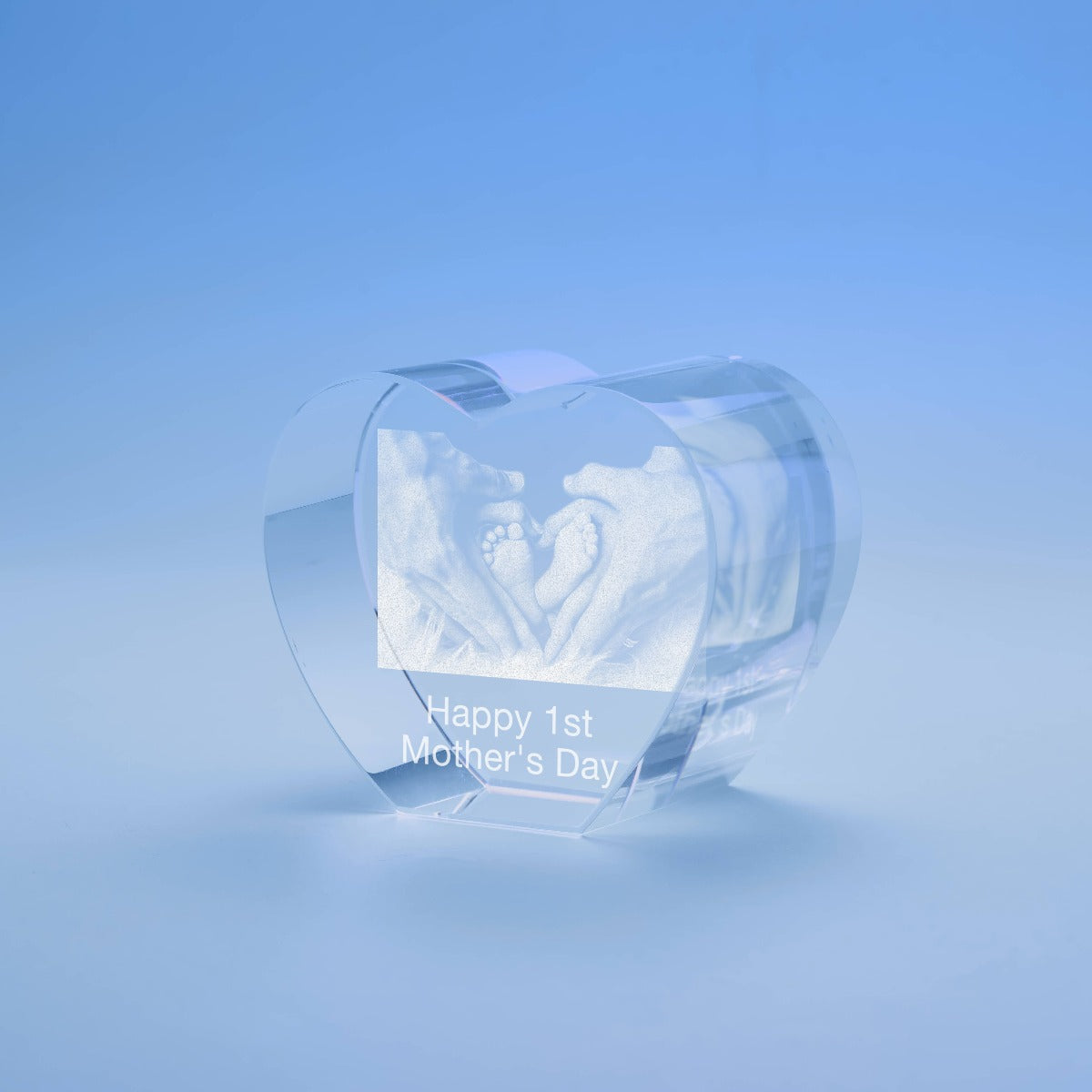 Mother's Day Heart Crystal, 3D Engraved