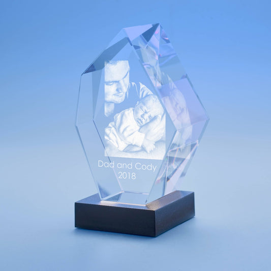 Father's Day Prestige Crystal, 3D Engraved