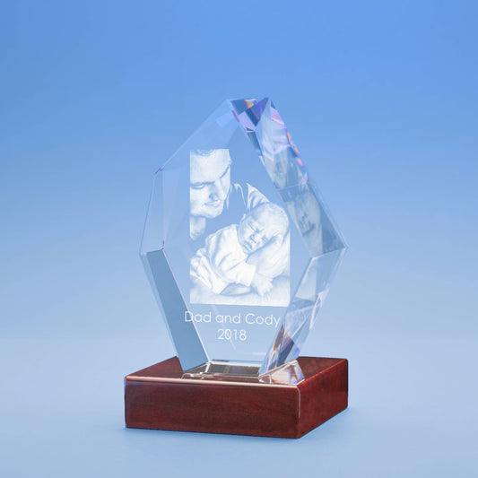 Father's Day Prestige Crystal, 3D Engraved