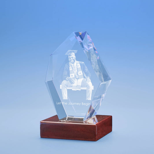 Graduation Prestige Crystal, 3D Engraved