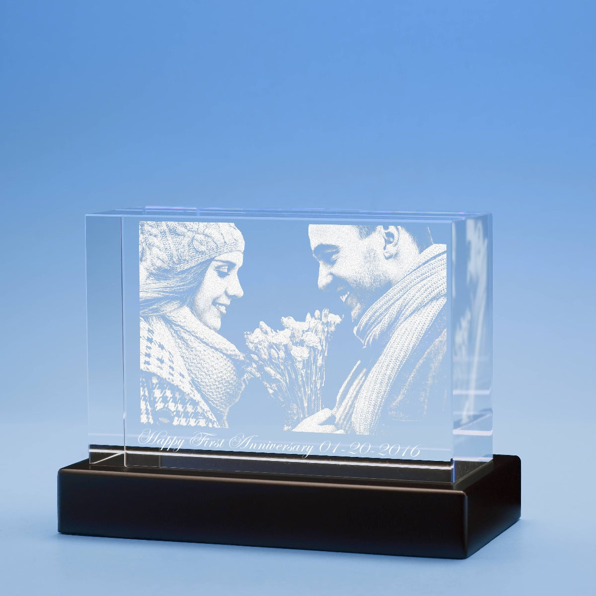 Anniversary Brick Crystal, 3D Engraved