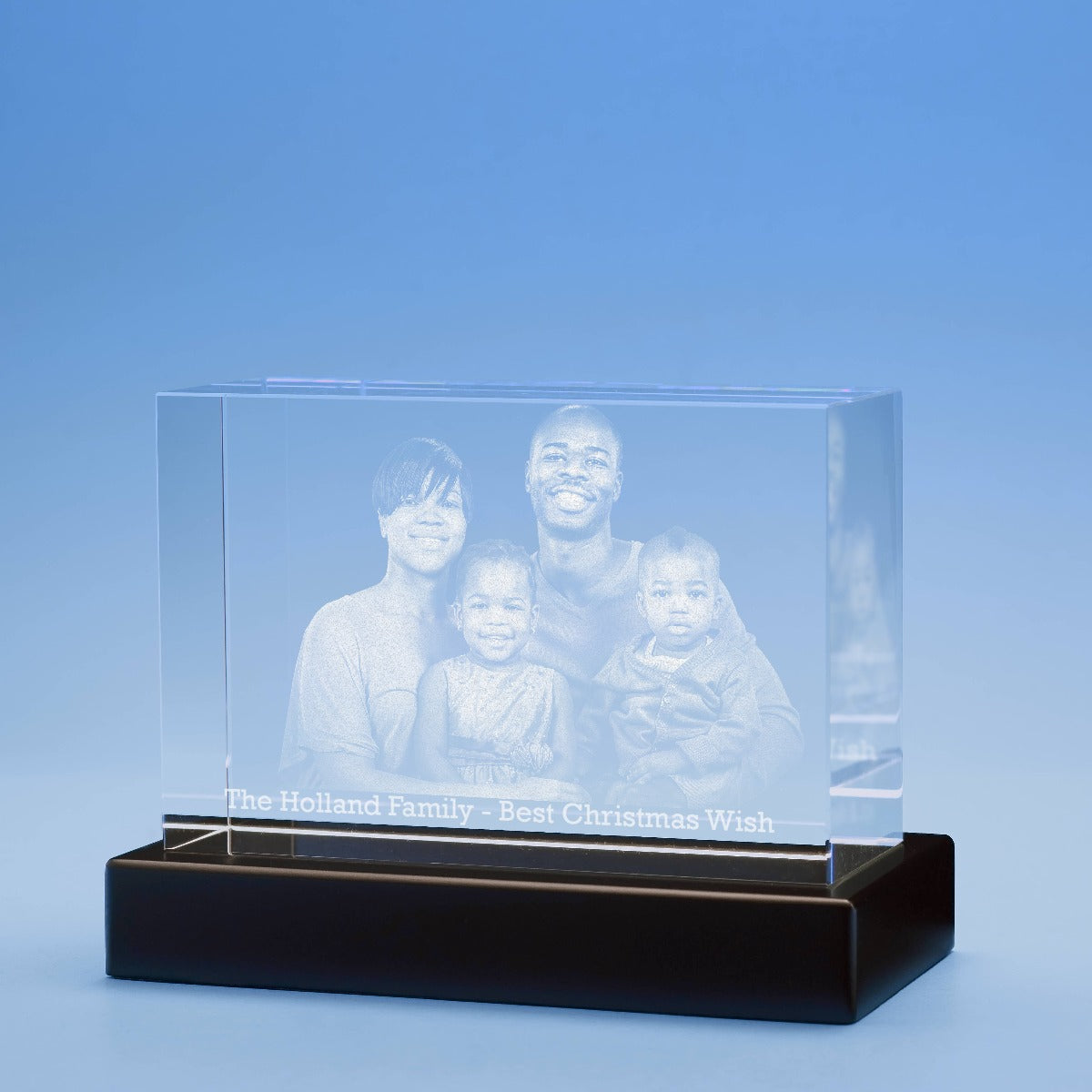 Christmas Brick Crystal, 3D Engraved