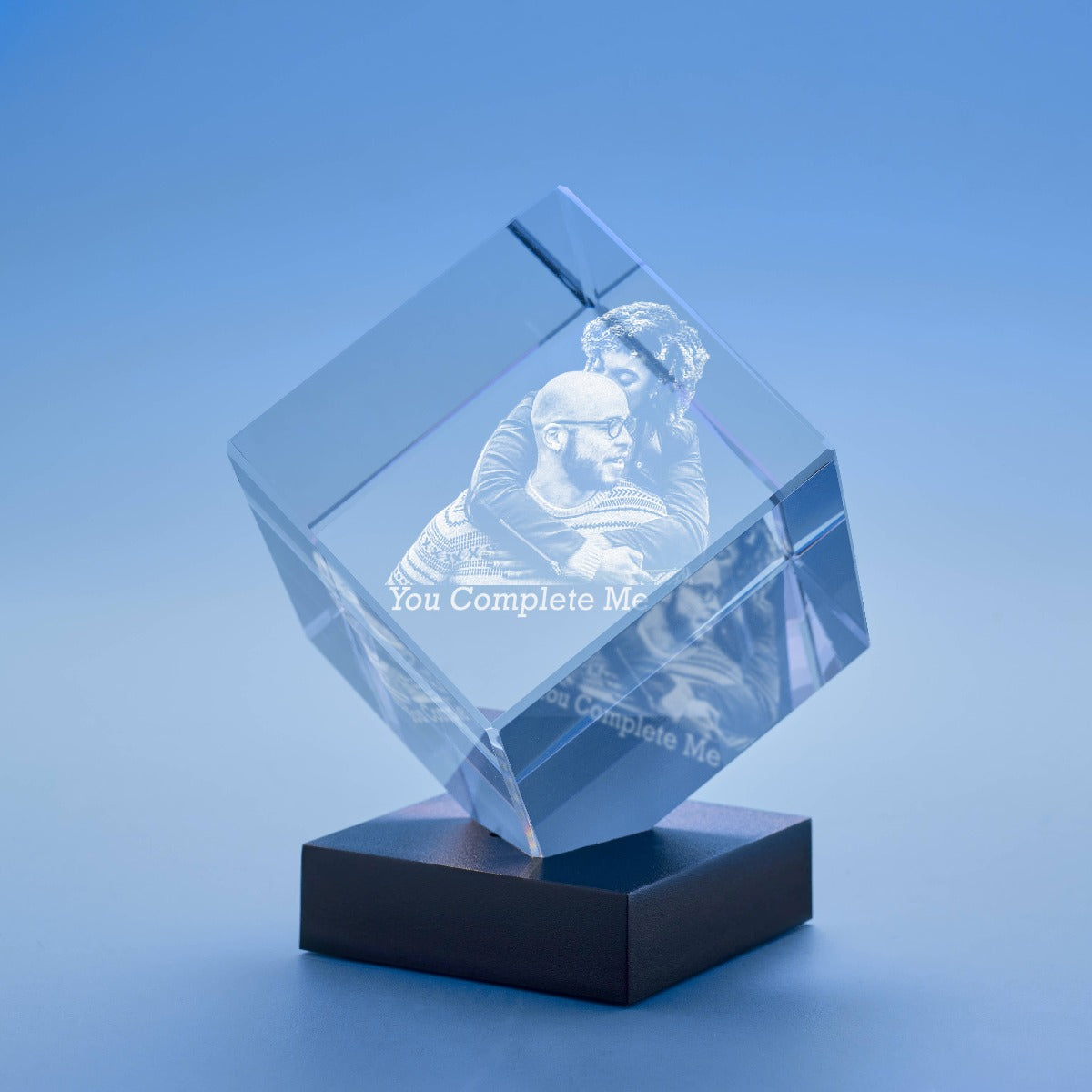 Anniversary Cube Crystal, 3D Engraved