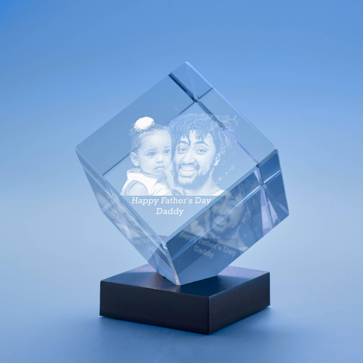 Father's Day Cube Crystal, 3D Engraved
