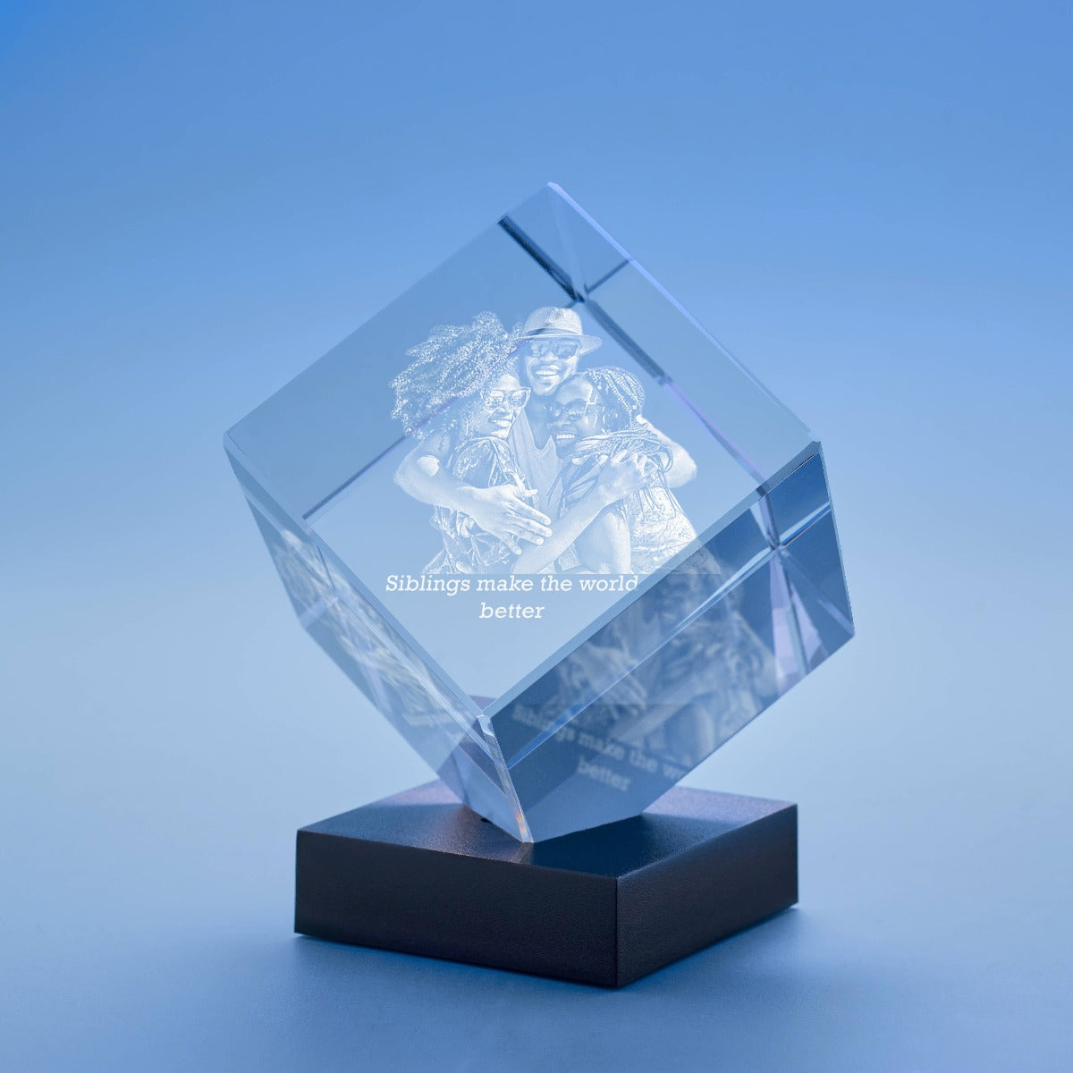 Cube Crystal, 3D Engraved