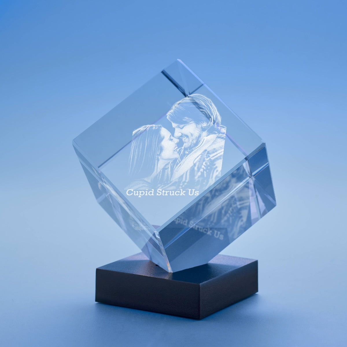 Valentine's Day Cube Crystal, 3D Engraved