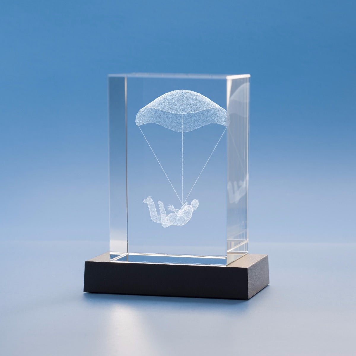 Sky Diving Hobbies Tower Crystal, 3D Engraved