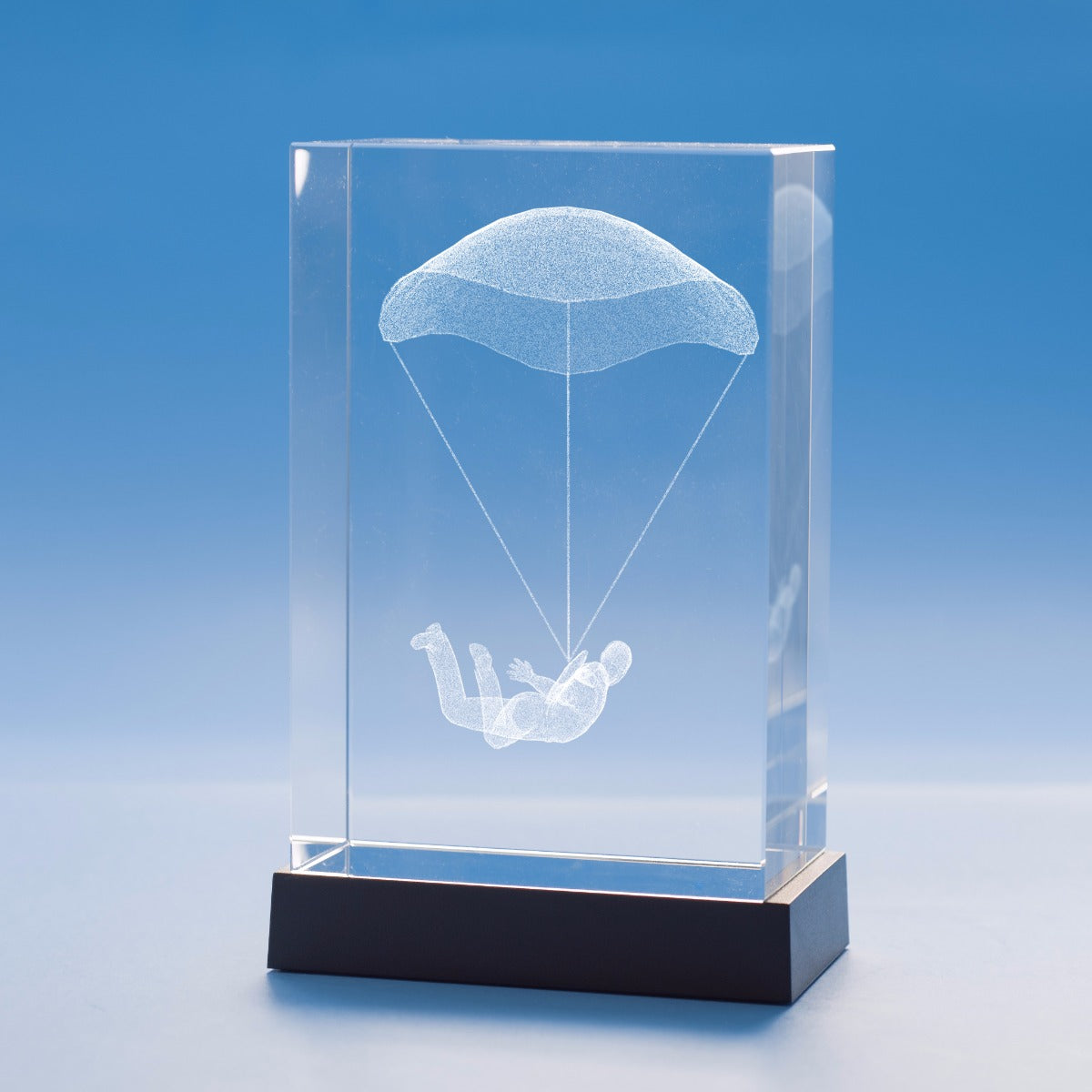 Sky Diving Hobbies Tower Crystal, 3D Engraved